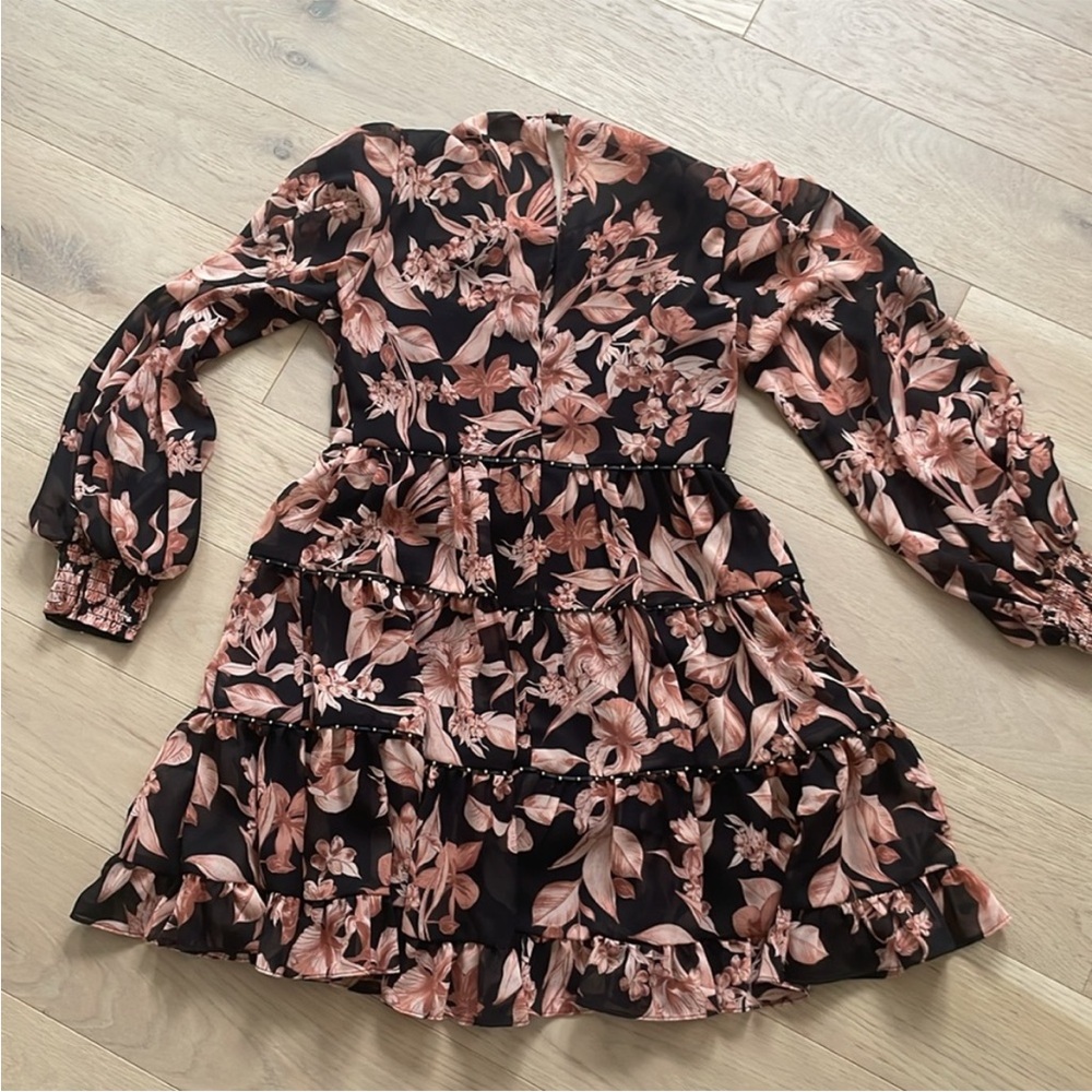 Ever New Lenora Black Mini Dress with Blush Floral Print - Picture 8 of 10